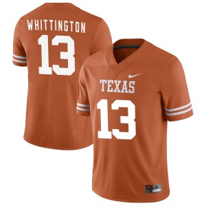 Men's Texas Longhorns #13 Jordan Whittington Orange Nike NIL College Football Jersey 243797-150