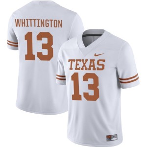 Men's Texas Longhorns #13 Jordan Whittington White Nike NIL College Football Jersey 246393-809