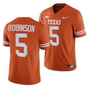 Men's Texas Longhorns #5 Bijan Robinson Orange Nike NIL College Football Jersey 962241-410
