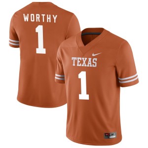 Men's Texas Longhorns #1 Xavier Worthy Orange Nike NIL College Football Jersey 807240-773