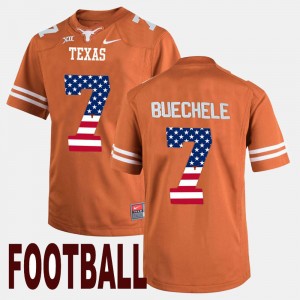 Men's Texas Longhorns #7 Shane Buechele Orange US Flag Fashion Jersey 366204-535