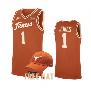 Men's Texas Longhorns #1 Andrew Jones Orange Throwback College Basketball Jersey 608665-678