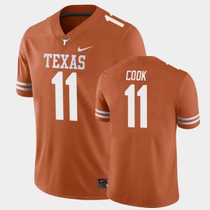 Men's Texas Longhorns #11 Anthony Cook Texas Orange Game Jersey 484764-892