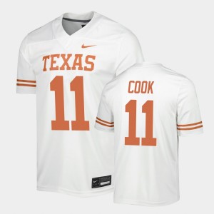 Men's Texas Longhorns #11 Anthony Cook White Game Jersey 451591-489