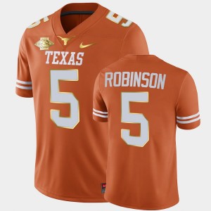 Men's Texas Longhorns #5 Bijan Robinson Orange 2021 Red River Showdown Golden Patch Jersey 331766-890