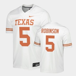 Men's Texas Longhorns #5 Bijan Robinson White Game Jersey 966060-706