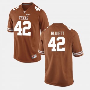Men's Texas Longhorns #42 Caleb Bluiett Burnt Orange College Football Jersey 761301-819