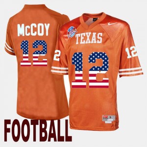 Men's Texas Longhorns #12 Colt McCoy Orange Throwback Jersey 873305-948