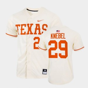 Men's Texas Longhorns #29 Corey Knebel Natural Full-Button College Baseball Jersey 698951-274