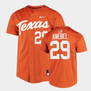 Men's Texas Longhorns #29 Corey Knebel Orange Full-Button College Baseball Jersey 957480-968
