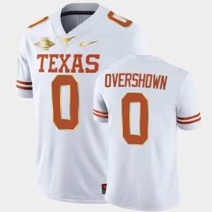 Men's Texas Longhorns #0 DeMarvion Overshown White 2021 Red River Showdown Golden Edition Jersey 864809-738