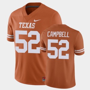 Men's Texas Longhorns #52 DJ Campbell Orange Game Jersey 467368-629