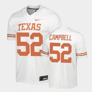 Men's Texas Longhorns #52 DJ Campbell White Game Jersey 273856-101
