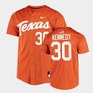 Men's Texas Longhorns #30 Eric Kennedy Orange Full-Button College Baseball Jersey 562248-370