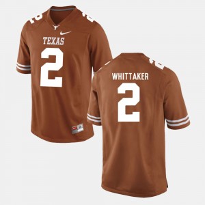 Men's Texas Longhorns #2 Fozzy Whittaker Burnt Orange College Football Jersey 753781-827