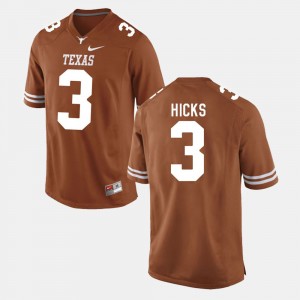 Men's Texas Longhorns #3 Jordan Hicks Burnt Orange College Football Jersey 408801-828