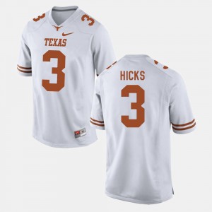Men's Texas Longhorns #3 Jordan Hicks White College Football Jersey 346335-951