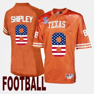Men's Texas Longhorns #8 Jordan Shipley Orange Throwback Jersey 246253-813