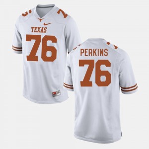 Men's Texas Longhorns #76 Kent Perkins White College Football Jersey 702044-471