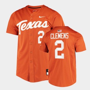 Men's Texas Longhorns #2 Kody Clemens Orange Full-Button College Baseball Jersey 493591-663