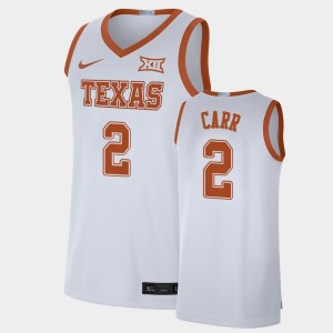 Men's Texas Longhorns #2 Marcus Carr White Basketball Alumni Limited Jersey 288963-222