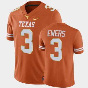 Men's Texas Longhorns #3 Quinn Ewers Orange College Football Jersey 672235-443