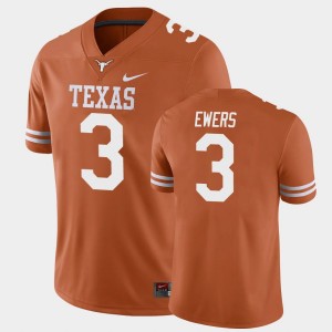 Men's Texas Longhorns #3 Quinn Ewers Texas Orange Game Jersey 674281-495