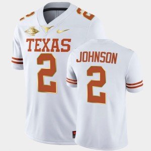 Men's Texas Longhorns #2 Roschon Johnson White 2021 Red River Showdown Golden Edition Jersey 594469-610