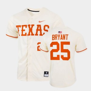 Men's Texas Longhorns #25 Scott Bryant Natural Full-Button College Baseball Jersey 202980-669