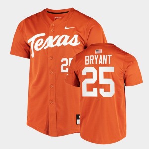 Men's Texas Longhorns #25 Scott Bryant Orange Full-Button College Baseball Jersey 883774-851