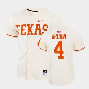 Men's Texas Longhorns #4 Silas Ardoin Natural Full-Button College Baseball Jersey 307359-934