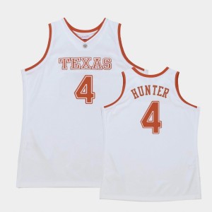 Men's Texas Longhorns #4 Tyrese Hunter White Authentic Jersey 225912-531