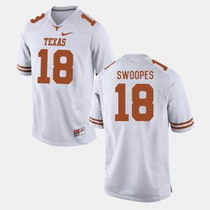 Men's Texas Longhorns #18 Tyrone Swoopes White College Football Jersey 281185-490