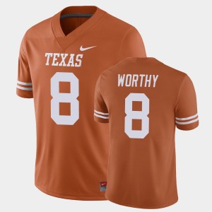 Men's Texas Longhorns #8 Xavier Worthy Orange Game Jersey 786457-883