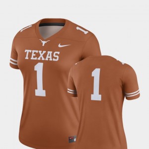Women's Texas Longhorns #1 Texas Orange Finished Replica College Football Jersey 179957-601