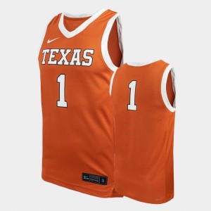 Men's Texas Longhorns #1 Texas Orange Basketball Replica Jersey 200903-292