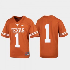 Youth Texas Longhorns #1 Texas Orange Football Untouchable Jersey 589938-980