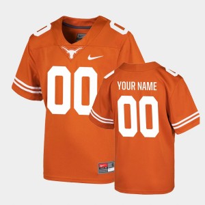 Youth Texas Longhorns #00 Custom Orange Game College Football Jersey 370134-925