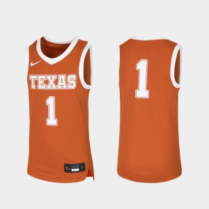 Youth Texas Longhorns #1 Orange Basketball Replica Jersey 172795-778